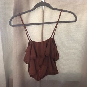 Orangey cropped tank top